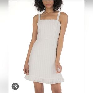 Speechless White Ruffle Trim Mini Dress